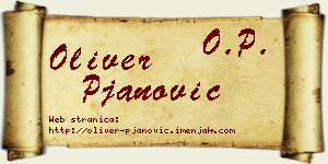 Oliver Pjanović vizit kartica